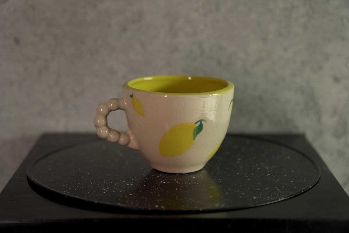kremowo-żółta filiżanka w cytryny / lemon bubble cup