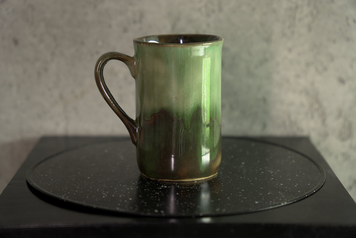 zielono-brązowy wysoki kubek / tall forest mug